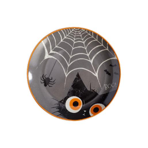 Plato Postre Halloween Telaraña 20.4cm Plato Postre Halloween Telaraña 20.4cm