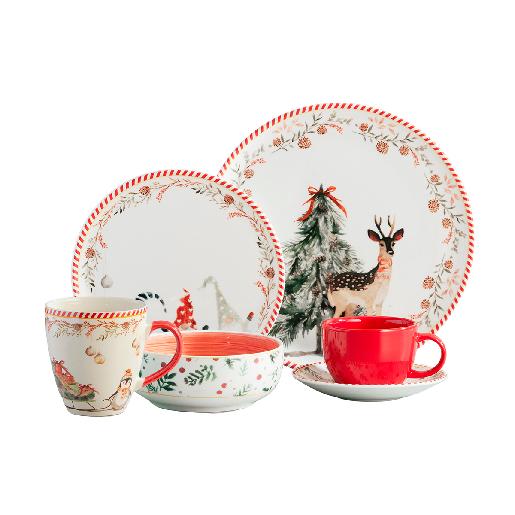 Combo Vajilla Ilusión 4 puestos 20 piezas + Set 3 Mugs Ilusión Combo Vajilla Ilusión 4 puestos 20 piezas + Set 3 Mugs Ilusión