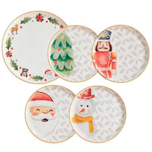 Set 5 Platos Navidad Set 5 Platos Navidad