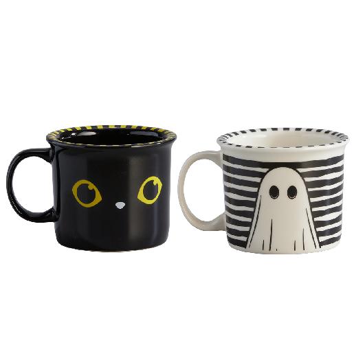 Set x 2 Mug Halloween Gato Negro + Fantasma 280ml Set x 2 Mug Halloween Gato Negro + Fantasma 280ml