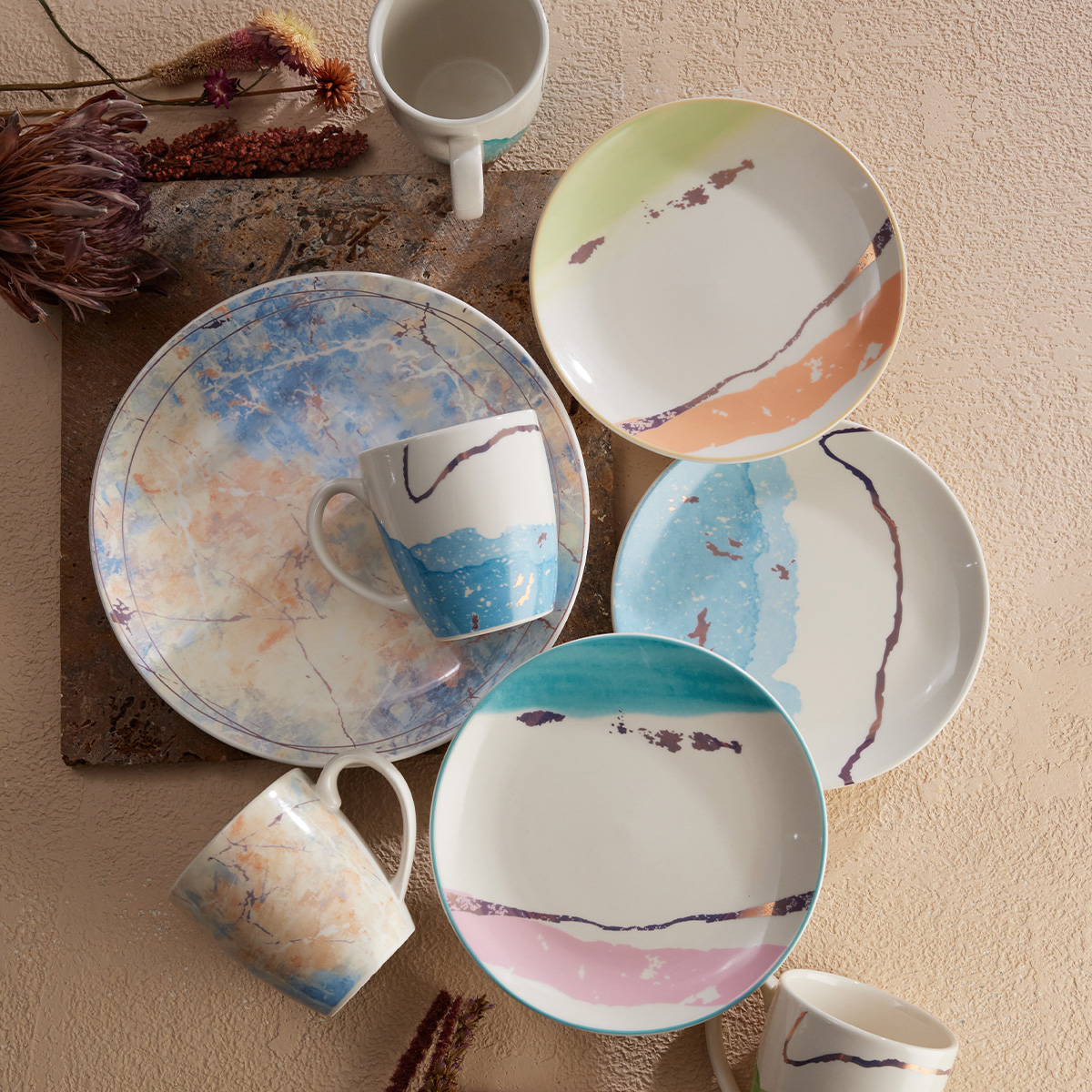 Plato Postre 20.2cm Genesis Azul