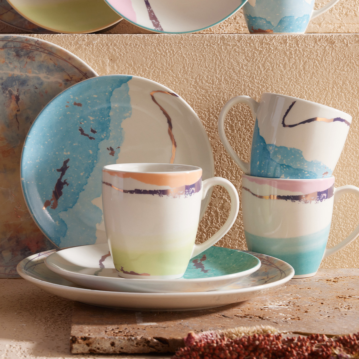 Plato Postre 20.2cm Genesis Turquesa
