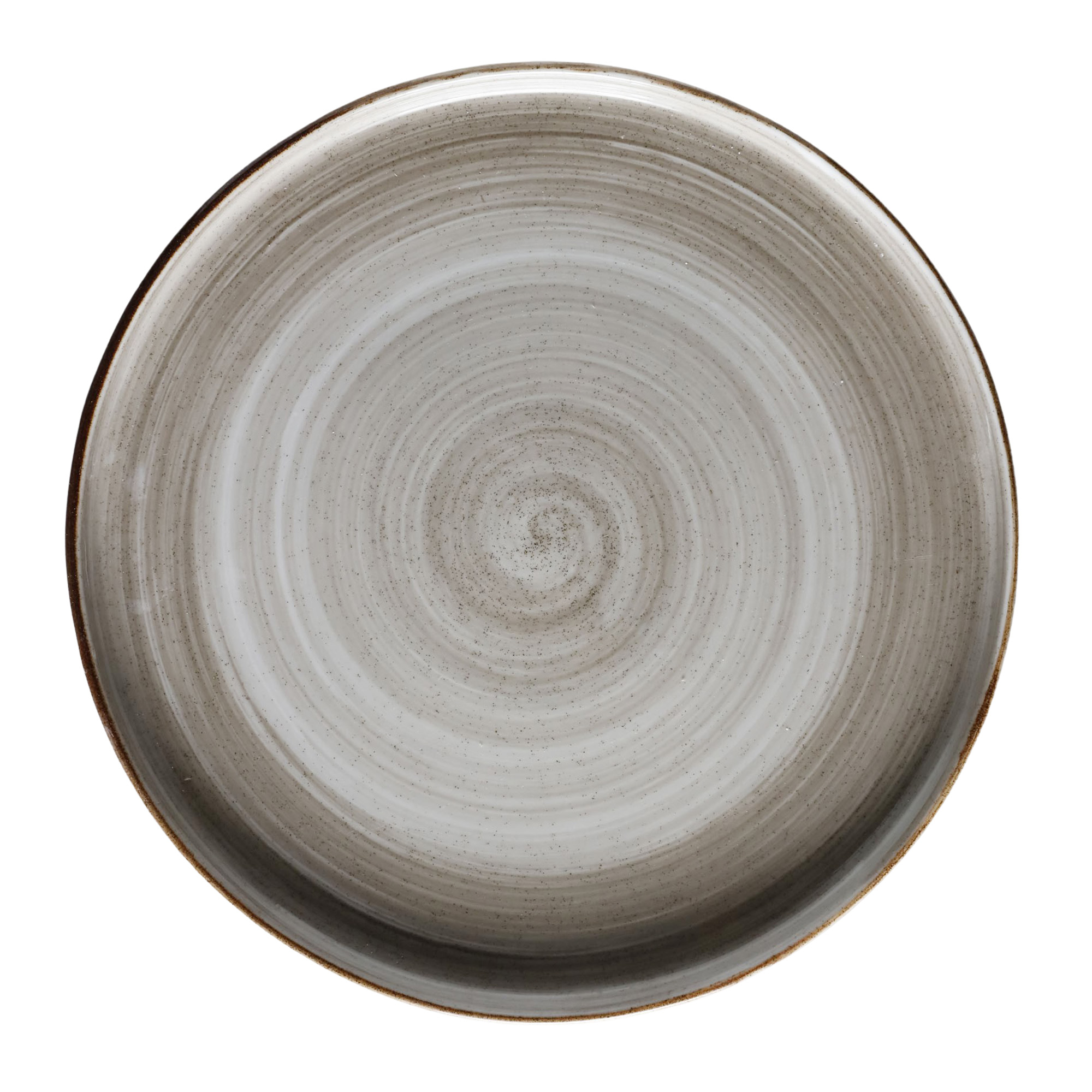 Plato pando 27.9cm Rustic artisan gris
