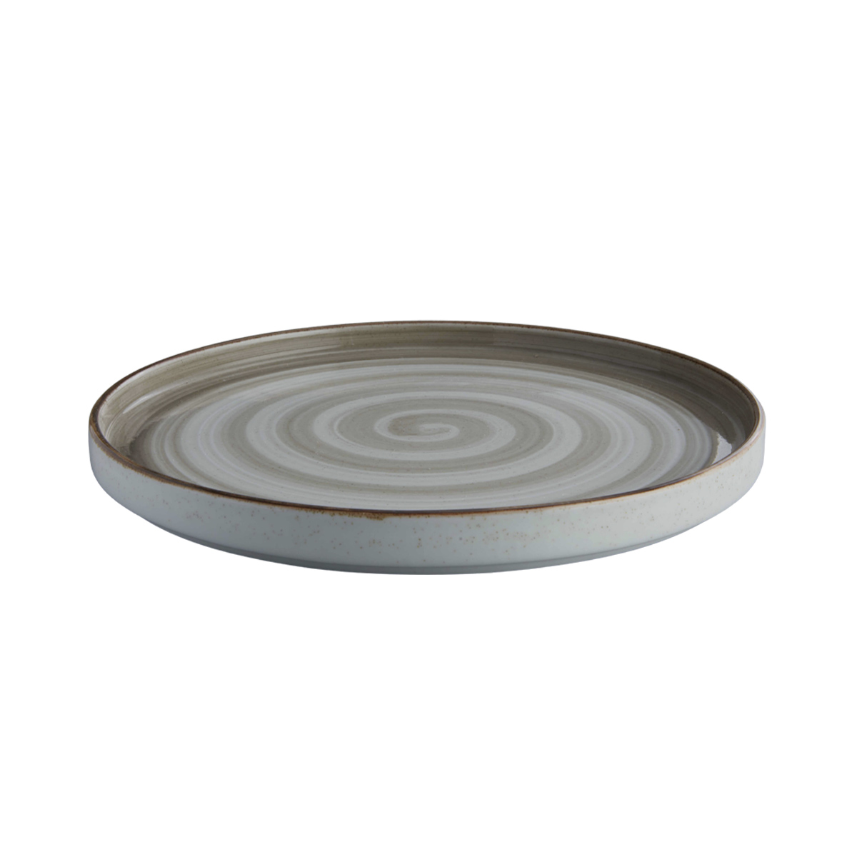 Plato pando 27.9cm Rustic artisan gris