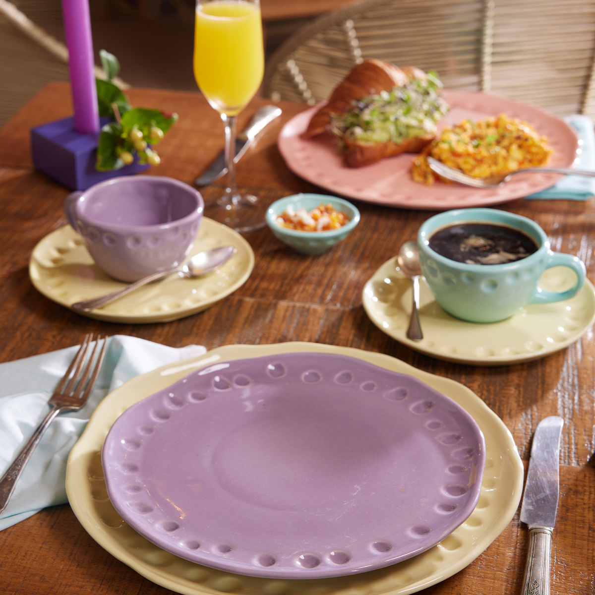 Plato Irregular Huellas Cocoplum 24cm Lavanda