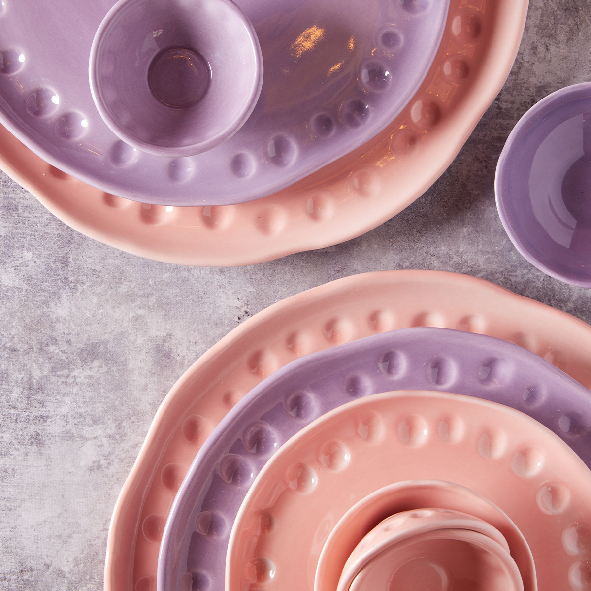 Plato Irregular Huellas Cocoplum 24cm Lavanda