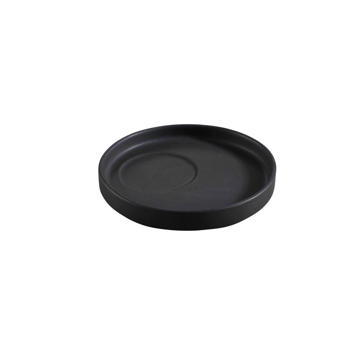 Plato Té 15.5Cm Color Mate Negro Envejecido