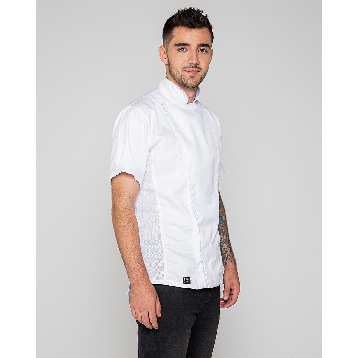 Chaqueta Broche Manga Corta Talla M by All in Chef