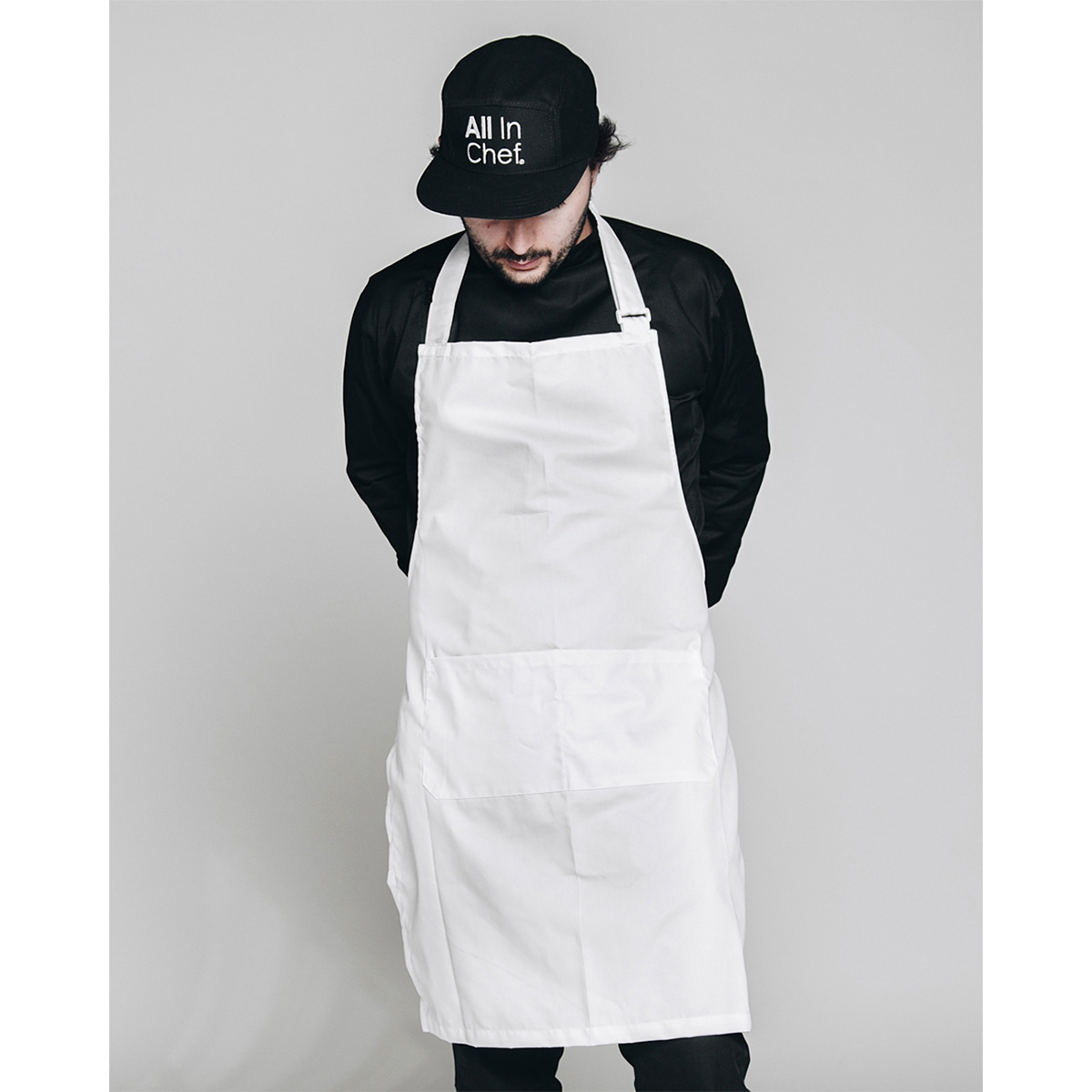 Delantal Pechera Blanco by All in Chef