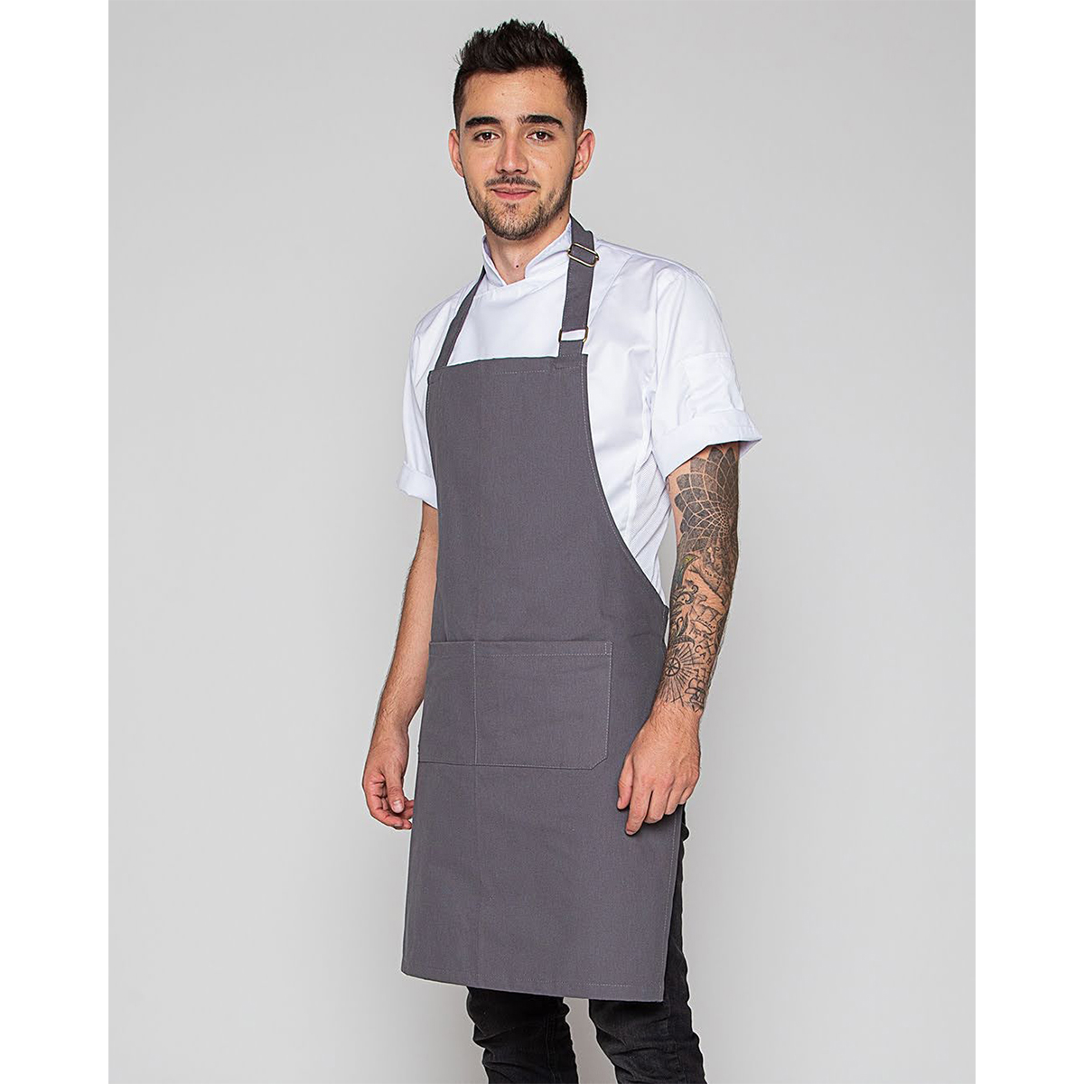 Delantal Pechera Gris by All in Chef