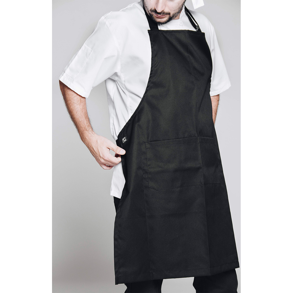 Delantal Pechera Negro by All in Chef