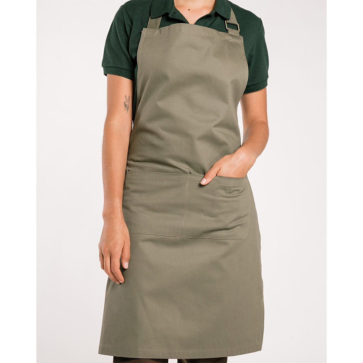 Delantal Pechera Verde by All in Chef