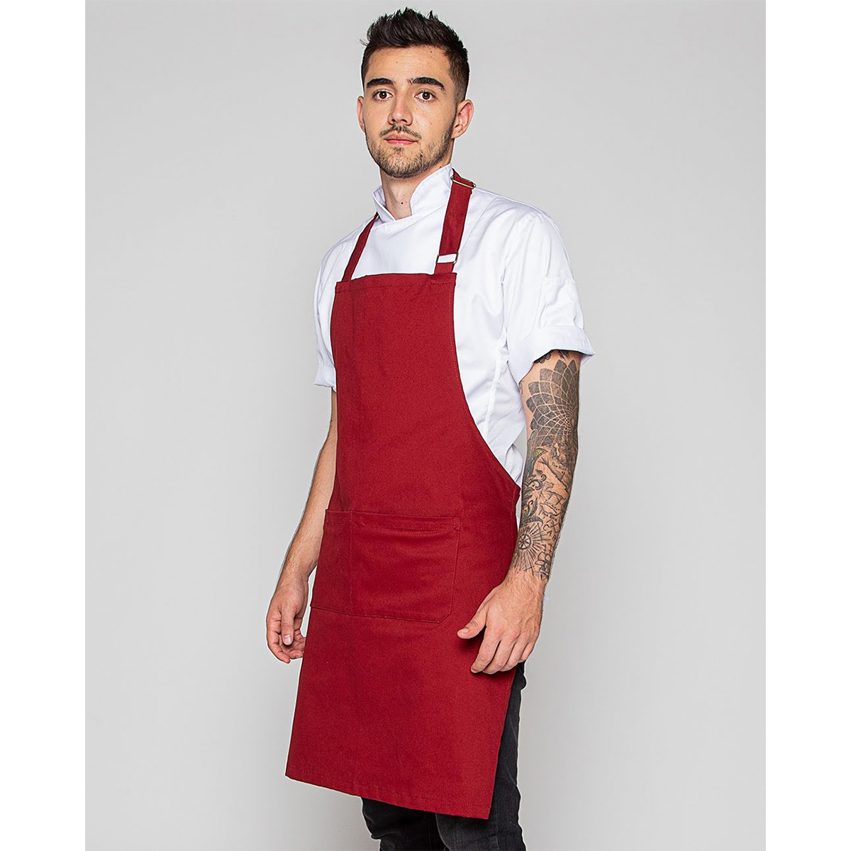 Delantal Pechera Vinotinto by All in Chef