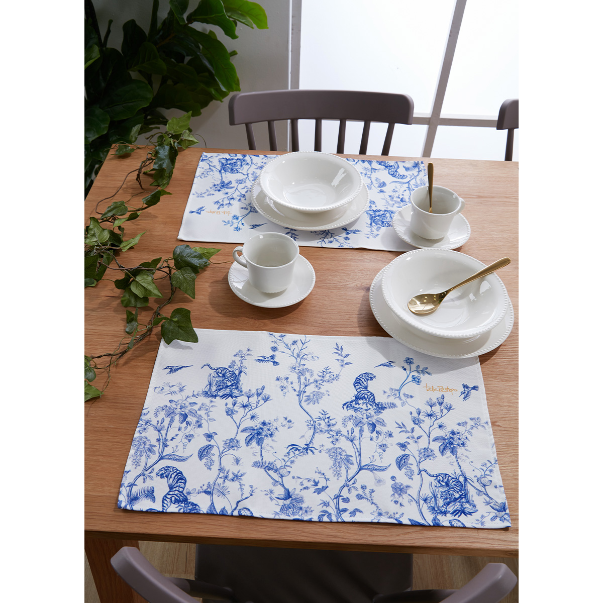 Set 4 Individuales Safari Azul