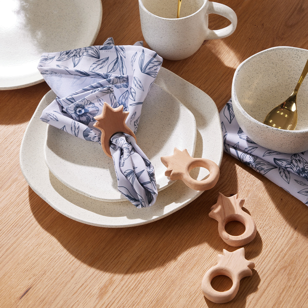 Set 4 Servilleteros 5X1.5cm Piña