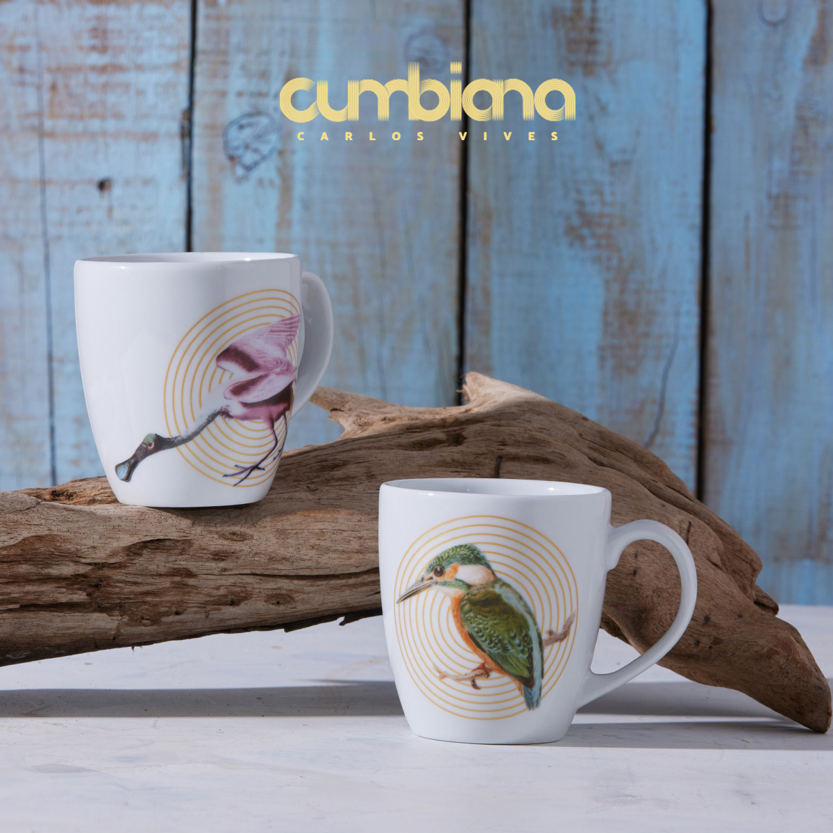 Set 2 Mugs Pato Cuchara Pescador 394.2ml Cumbiana By Carlos Vives