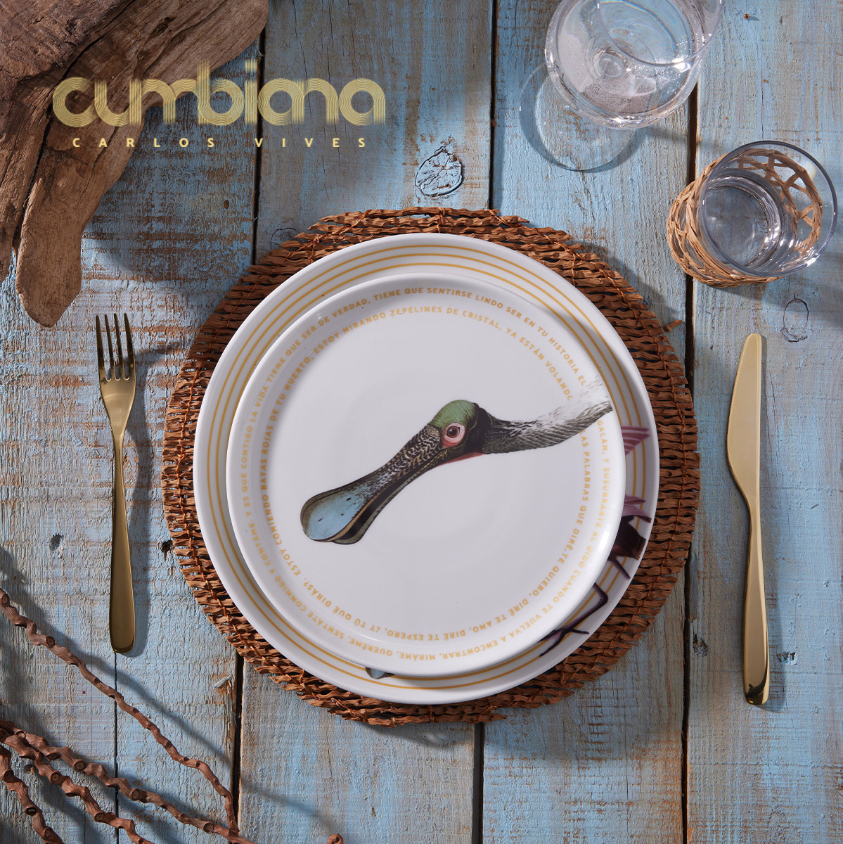 Set 4 platos Pando 23.6cm Cumbiana By Carlos Vives