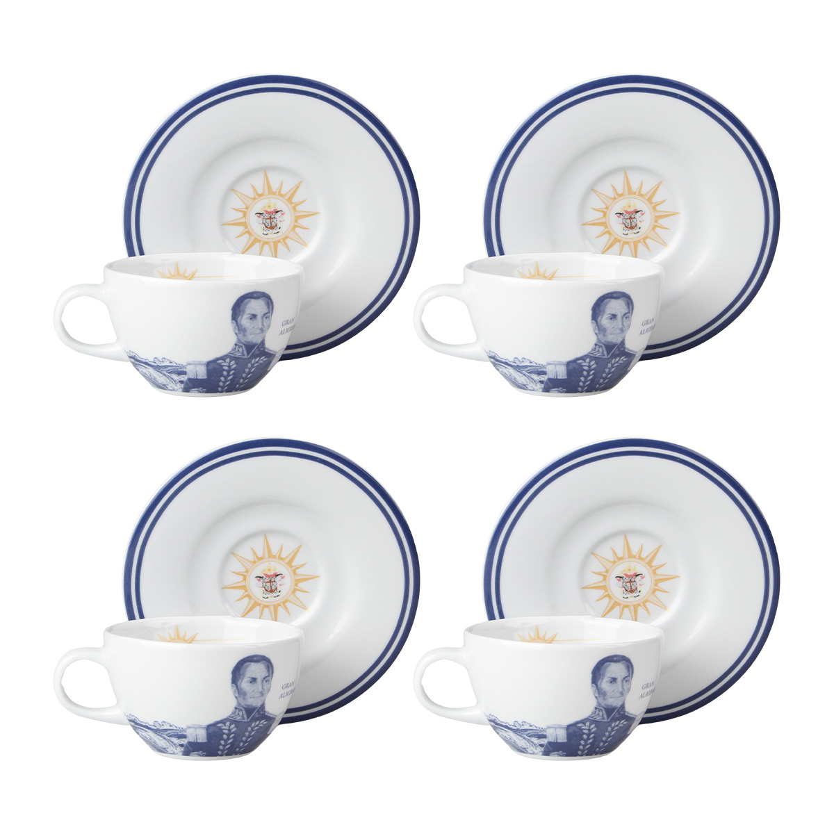 Set de Té 4 puestos 8 Piezas 229.5ml Bicentenario Naval