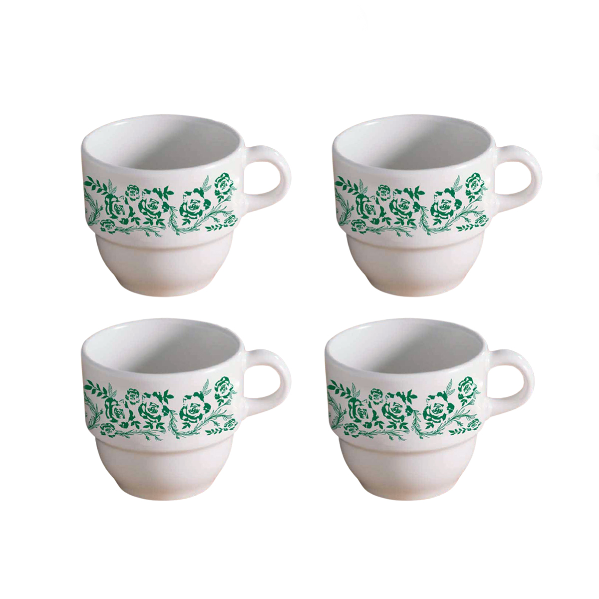 Set 4 pocillos té Corona tema libre