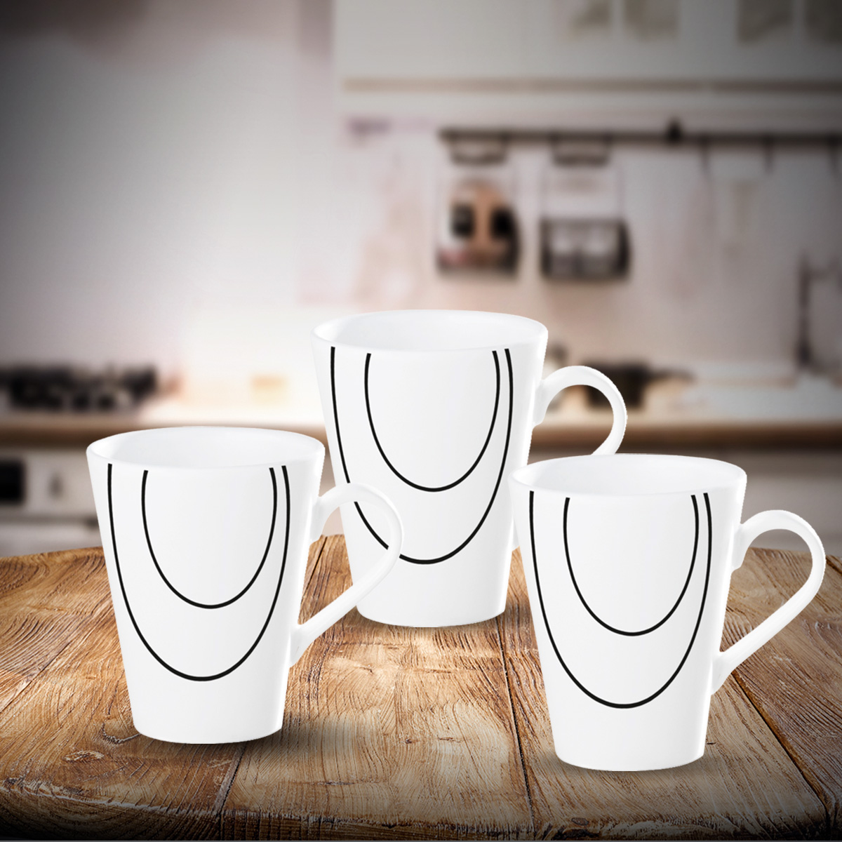 Set x 3 Mugs Contempo Square 278.9ml