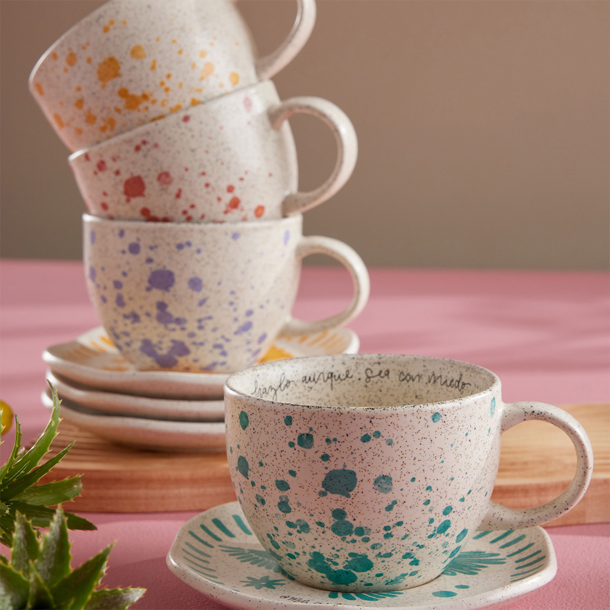 Set de Té 4 Puestos 8 Piezas 229.5ml Mundos Imaginarios By Meli Arbelaez