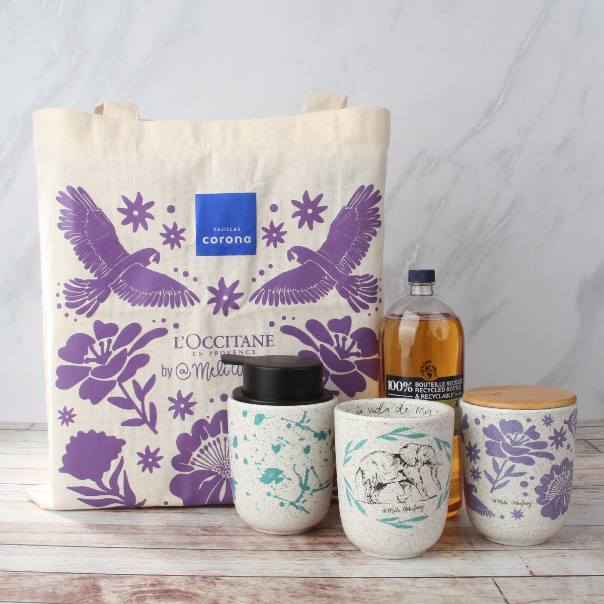 Set de baños Mundos Imaginarios by Meli Arbelaez y L’Occitane + Obsequio