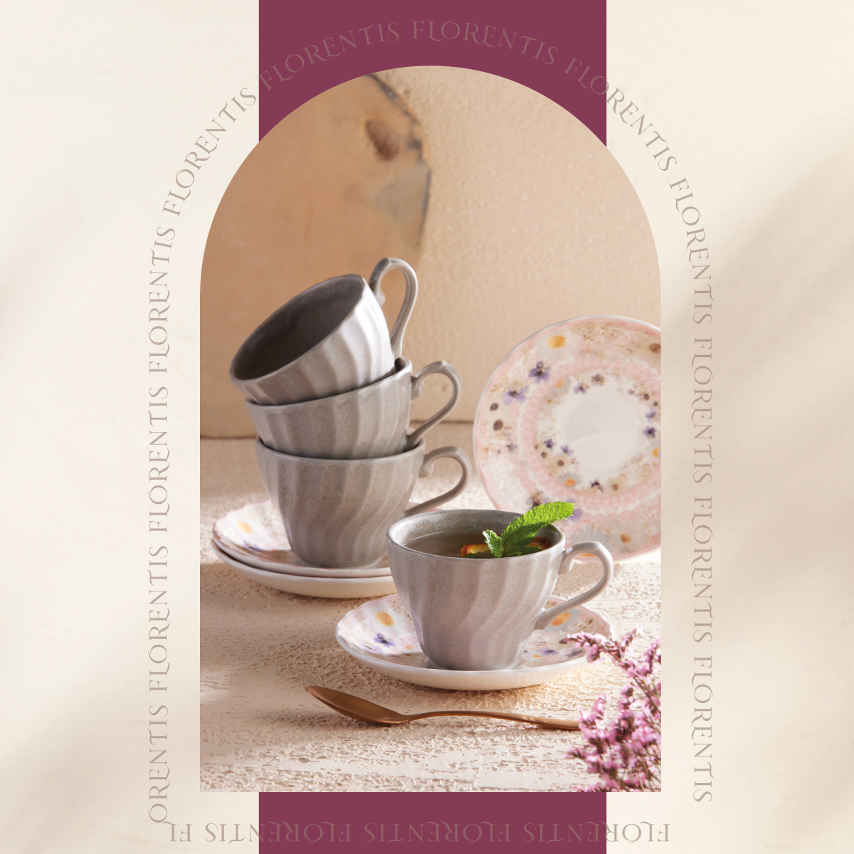 Set de Té Florentis 4 Puestos 8 Piezas 249.6ml
