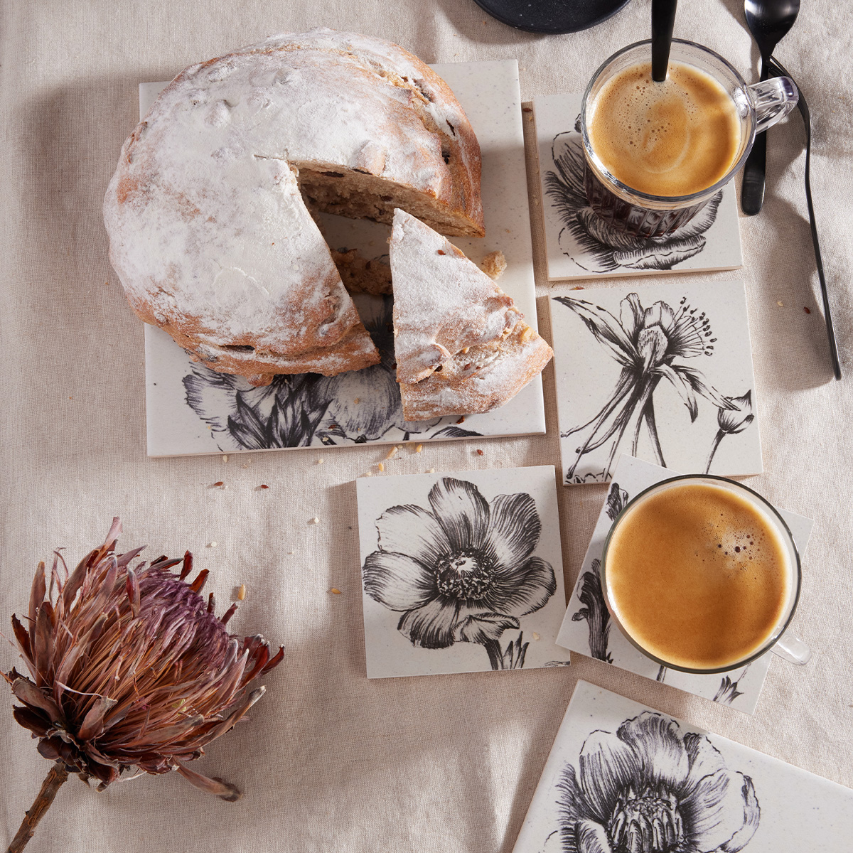 Set 4 Portavasos Elea 10.5cm x 10.5cm