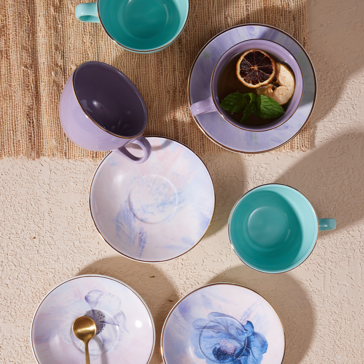 Set de Té 4 Puestos 8 Piezas 249.6ml Loreta