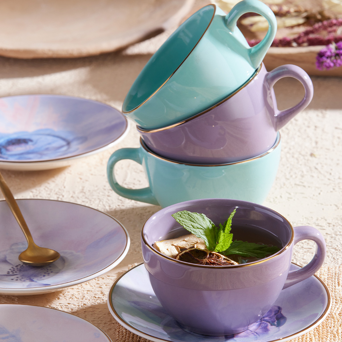 Set de Té 4 Puestos 8 Piezas 249.6ml Loreta