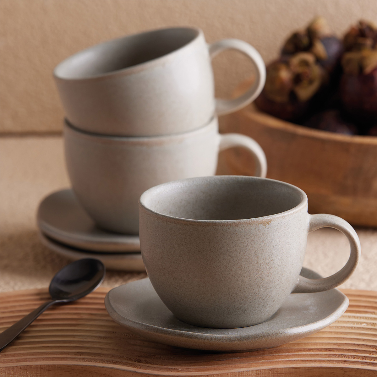 Set de Té 4 Puestos 8 Piezas Concreto 229.5ml