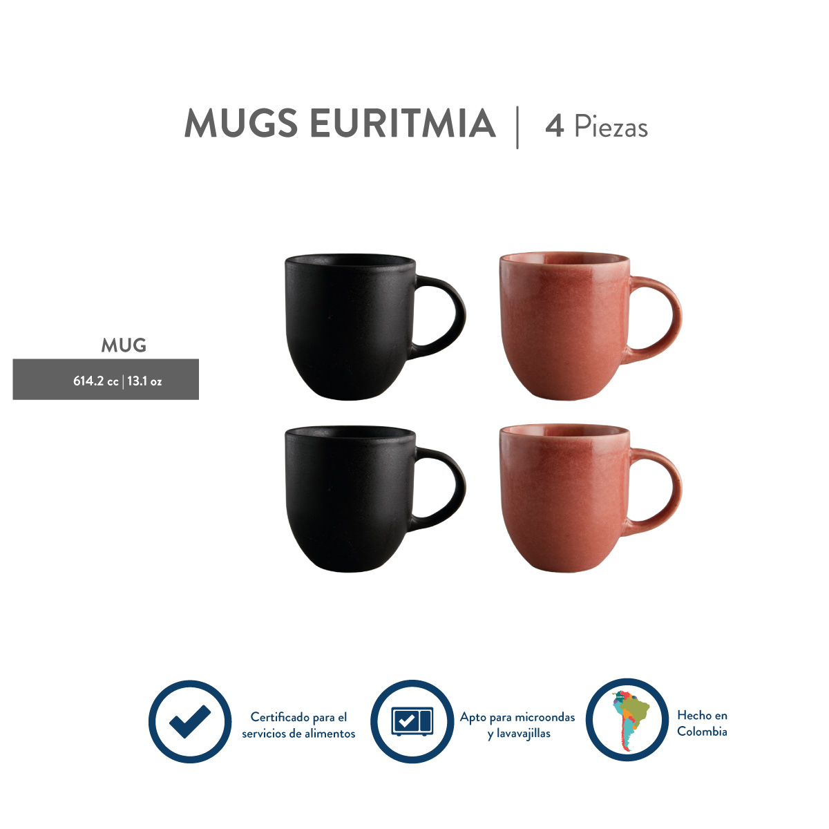Set 4 Mugs Euritmia 397.1ml