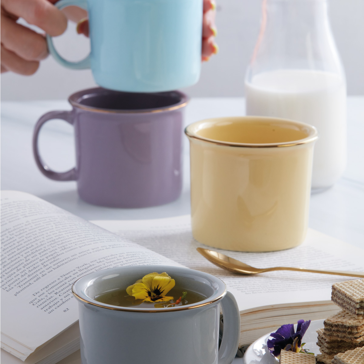 Set 4 Mugs Macaron Surtido B 280ml