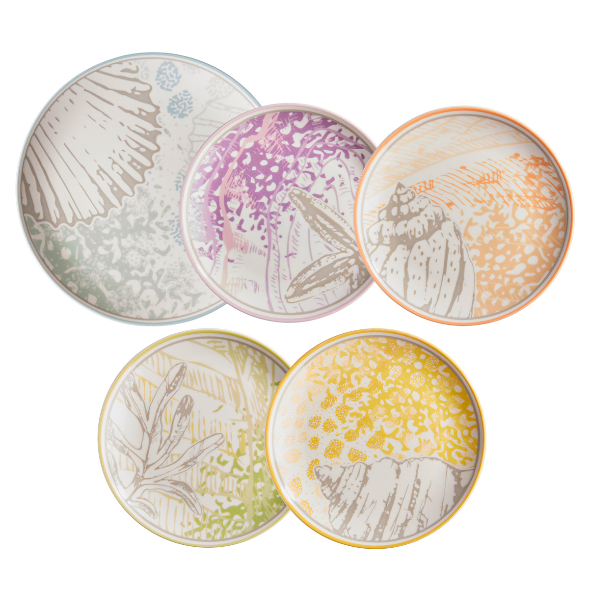 Set de 4 Platos Postre + 1 Plato Pando Marina