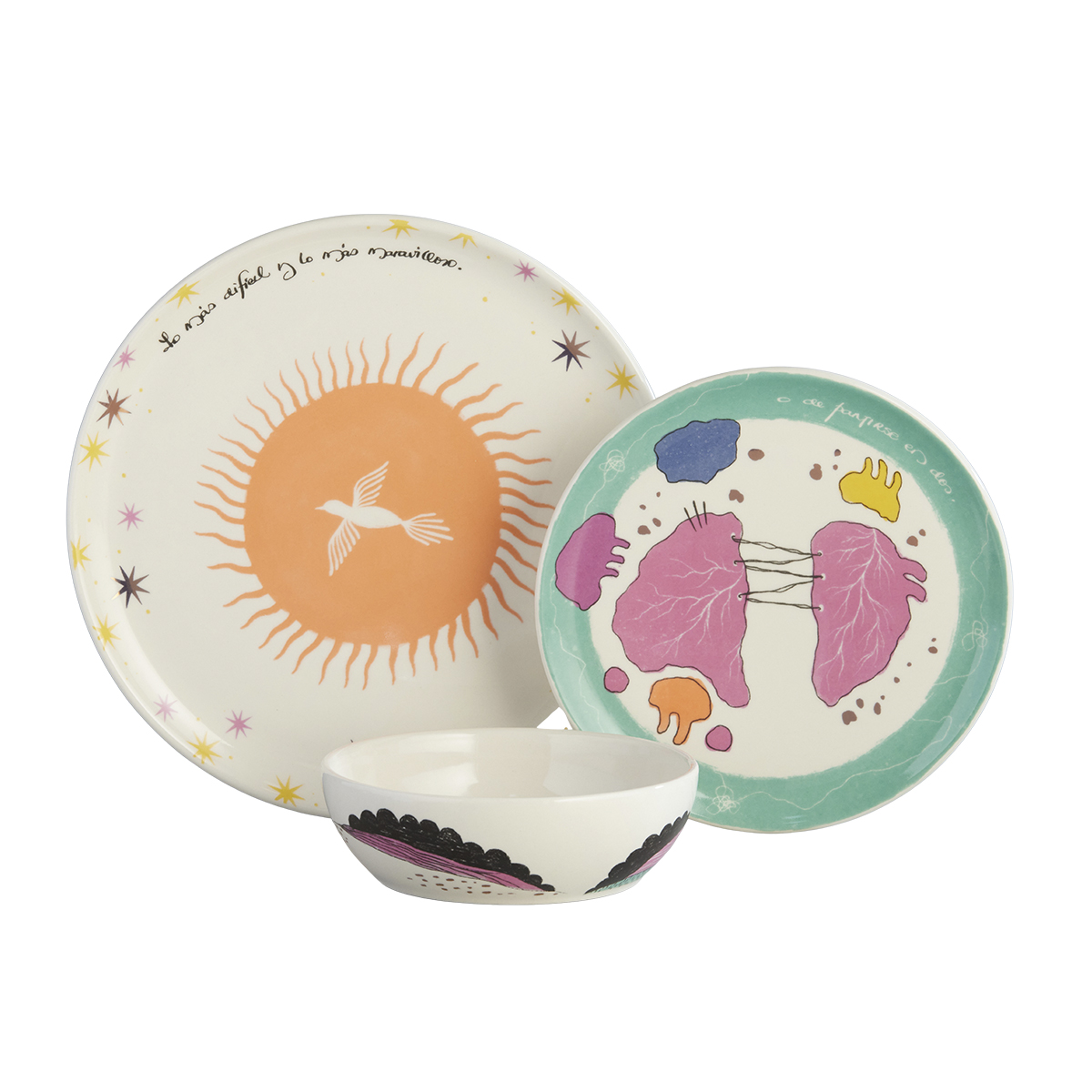 Vajilla Corona La Historia Está Servida by Marlene Montaner 4 Puestos 12 Piezas