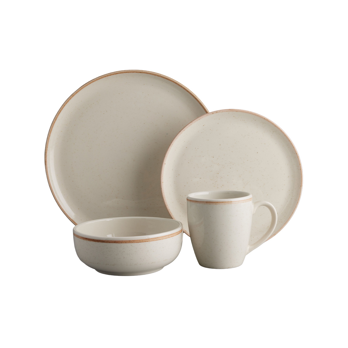 Vajilla Caoba Beige de puestos y 16 piezas